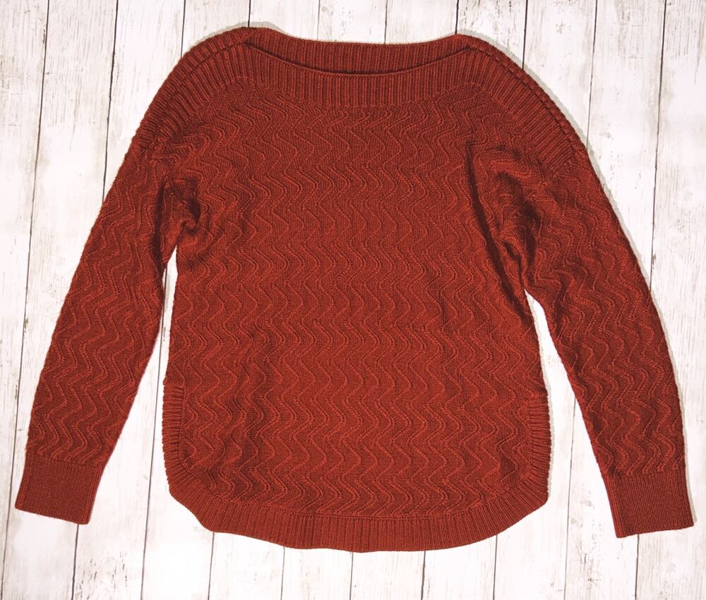 Lee Long Sleeve Crew Neck Burnt Orange Sweater Large